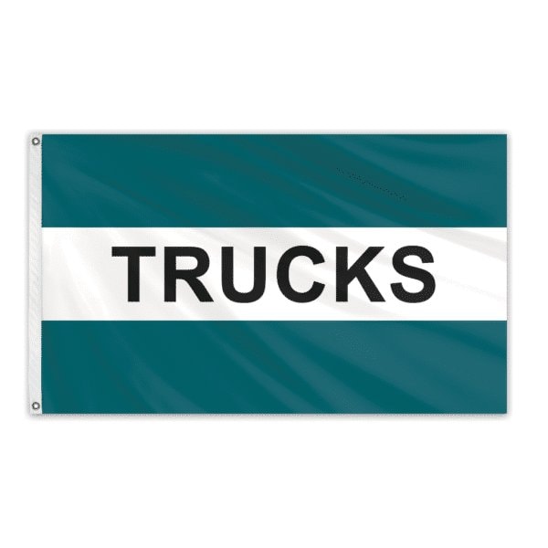 Trucks Teal/White/Teal Message Flag 3'x5' Standard Flag